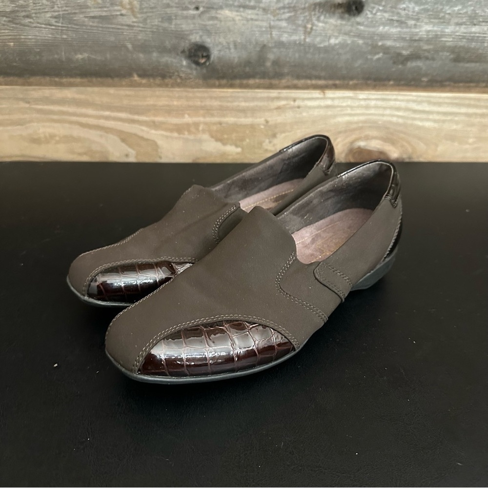 Clarks Womens Slip On Dress Shoes 7.5M Brown Gael Rex Comfort Model Workwear